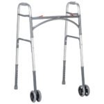 Bariatric Aluminum Two Button Folding Walker with Wheels